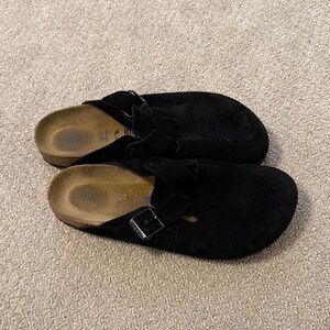 Birkenstock Black Suede Mules